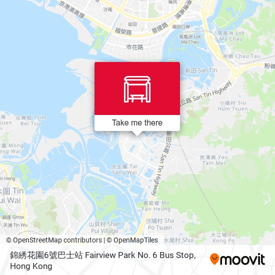 錦綉花園6號巴士站 Fairview Park No. 6 Bus Stop map