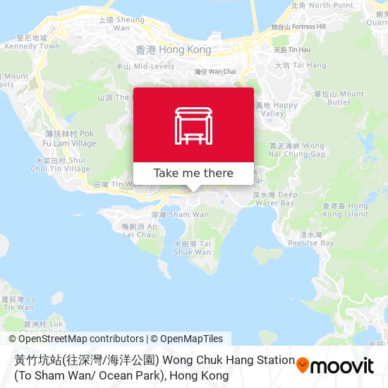 黃竹坑站(往深灣 / 海洋公園) Wong Chuk Hang Station (To Sham Wan/ Ocean Park) map