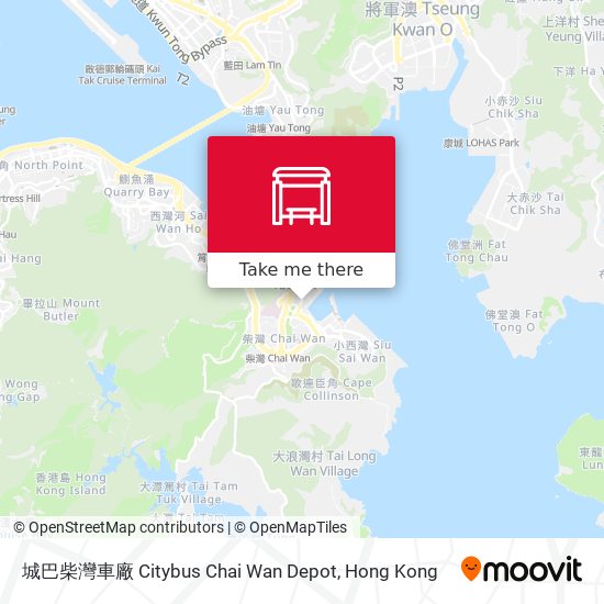 城巴柴灣車廠 Citybus Chai Wan Depot map