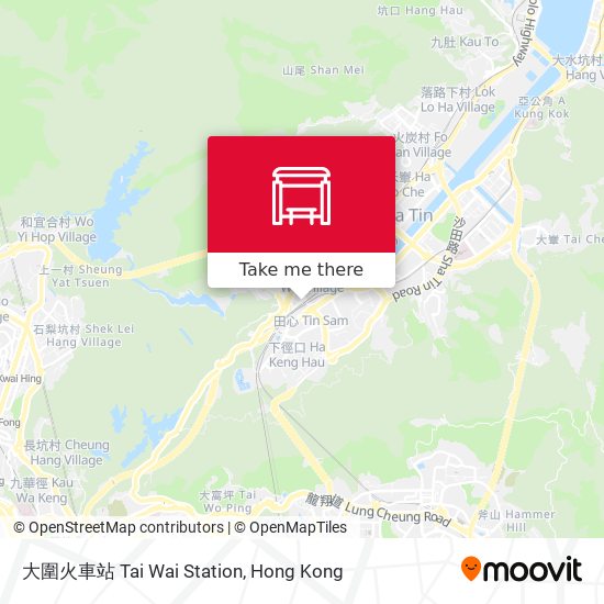 大圍火車站 Tai Wai Station map