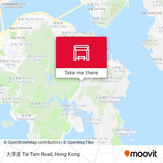 大潭道 Tai Tam Road map