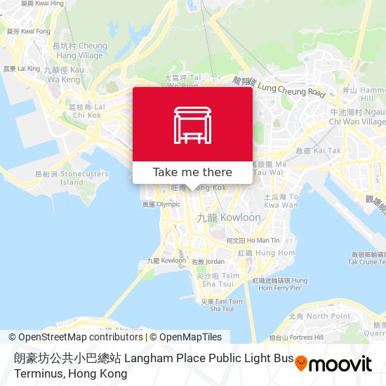 朗豪坊公共小巴總站 Langham Place Public Light Bus Terminus map