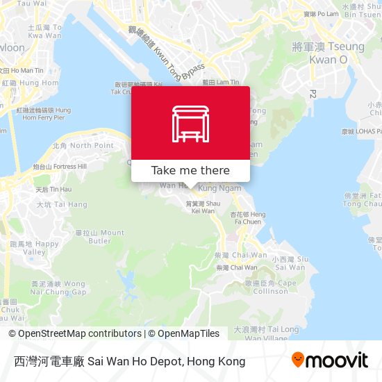 西灣河電車廠 Sai Wan Ho Depot map