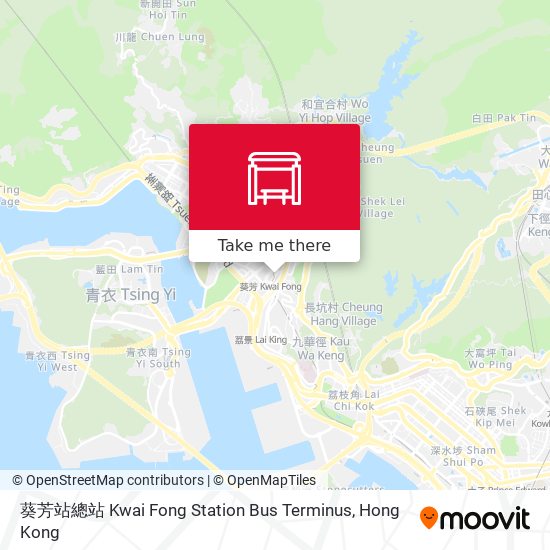 葵芳站總站 Kwai Fong Station Bus Terminus map