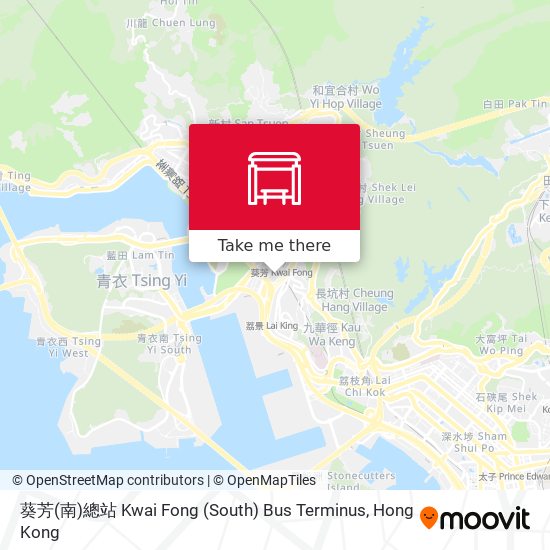 葵芳(南)總站 Kwai Fong (South) Bus Terminus map