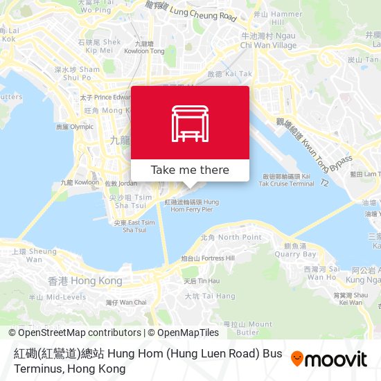 紅磡(紅鸞道)總站 Hung Hom (Hung Luen Road) Bus Terminus map