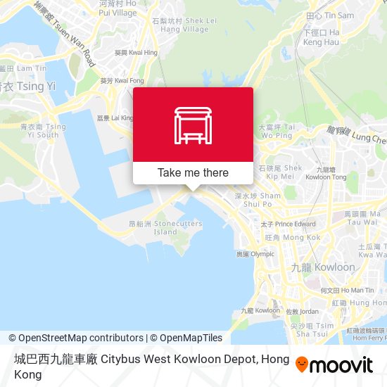 城巴西九龍車廠 Citybus West Kowloon Depot map