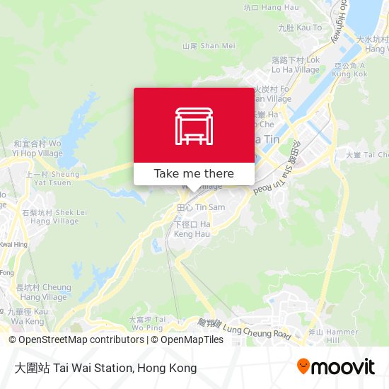 大圍站 Tai Wai Station map