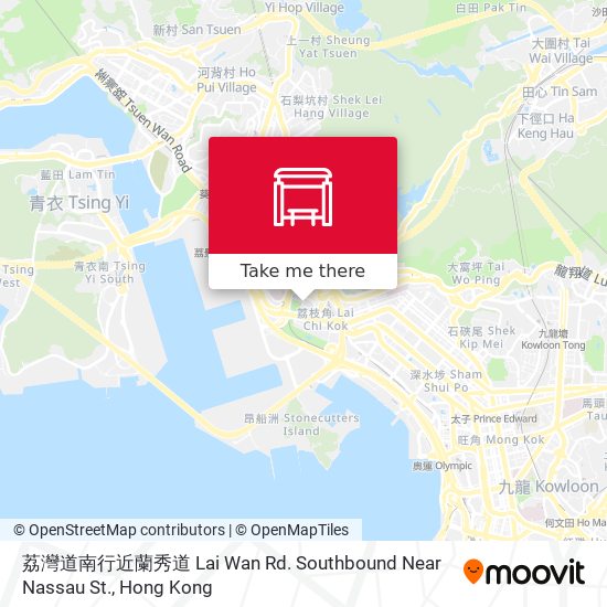 荔灣道南行近蘭秀道 Lai Wan Rd. Southbound Near Nassau St. map