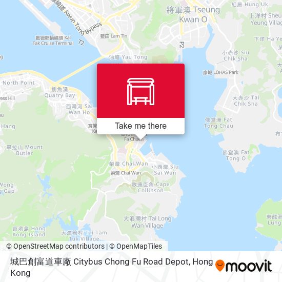 城巴創富道車廠 Citybus Chong Fu Road Depot map