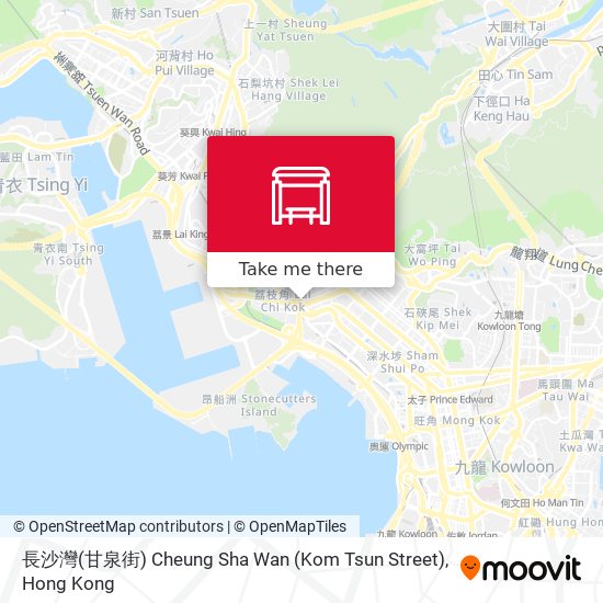 長沙灣(甘泉街) Cheung Sha Wan (Kom Tsun Street) map