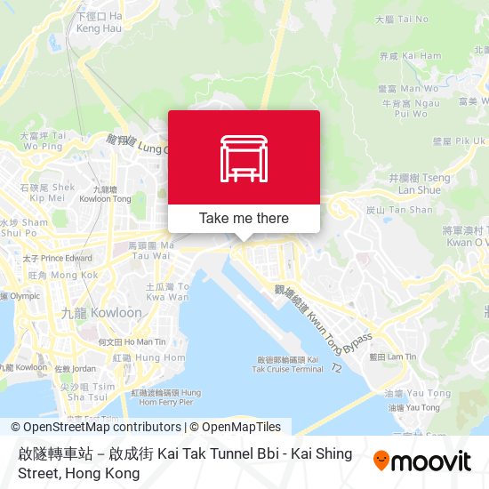 啟隧轉車站－啟成街 Kai Tak Tunnel Bbi - Kai Shing Street map