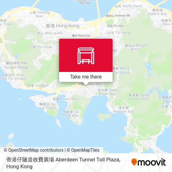 香港仔隧道收費廣場 Aberdeen Tunnel Toll Plaza地圖