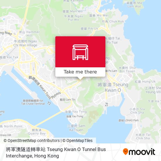 將軍澳隧道轉車站 Tseung Kwan O Tunnel Bus Interchange map