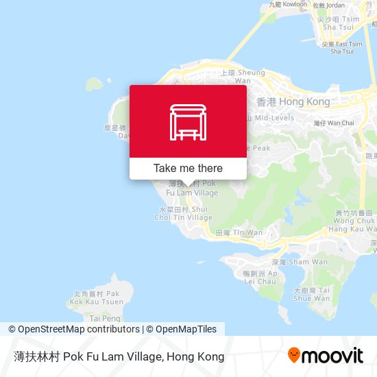 薄扶林村 Pok Fu Lam Village map