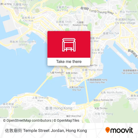 佐敦廟街 Temple Street Jordan map