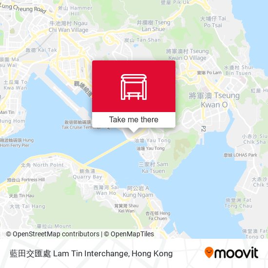 藍田交匯處 Lam Tin Interchange map