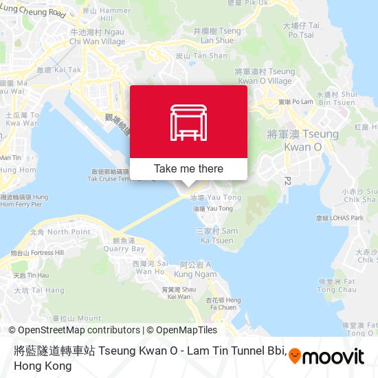 將藍隧道轉車站 Tseung Kwan O - Lam Tin Tunnel Bbi map
