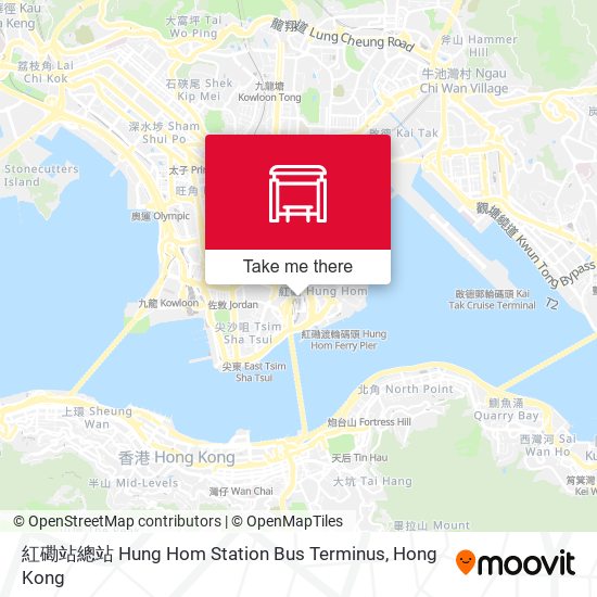 紅磡站總站 Hung Hom Station Bus Terminus map