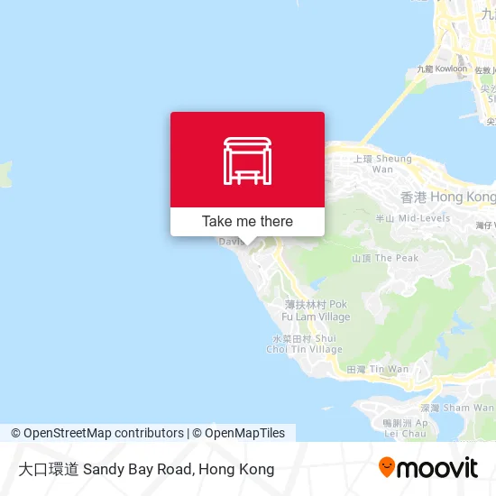 大口環道 Sandy Bay Road map