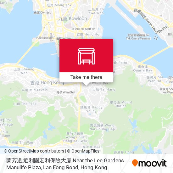 蘭芳道,近利園宏利保險大廈 Near the Lee Gardens Manulife Plaza, Lan Fong Road map