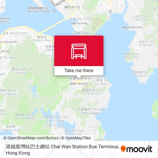 港鐵柴灣站巴士總站 Chai Wan Station Bus Terminus map