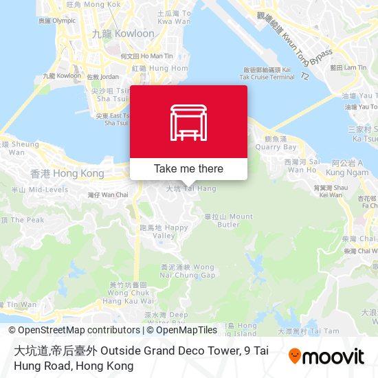 大坑道,帝后臺外 Outside Grand Deco Tower, 9 Tai Hung Road map
