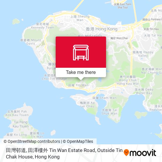 田灣邨道, 田澤樓外 Tin Wan Estate Road, Outside Tin Chak House map