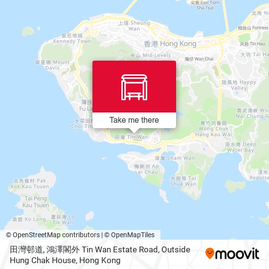 田灣邨道, 鴻澤閣外 Tin Wan Estate Road, Outside Hung Chak House map