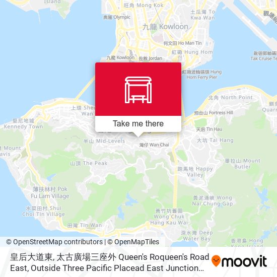 皇后大道東, 太古廣場三座外  Queen's Roqueen's Road East, Outside Three Pacific Placead East Junction With Queensway map