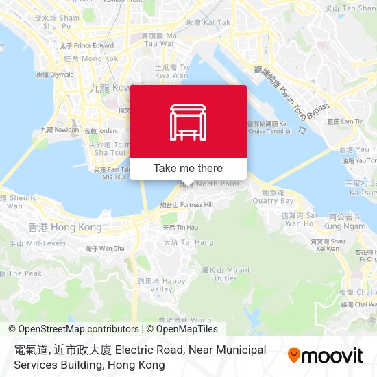 電氣道, 近市政大廈 Electric Road, Near Municipal Services Building map