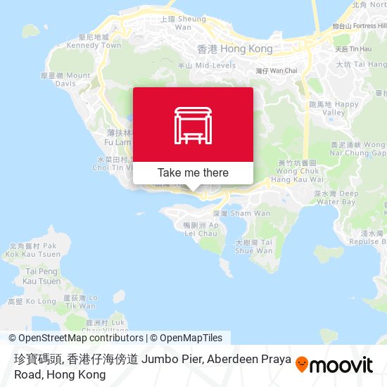 珍寶碼頭, 香港仔海傍道 Jumbo Pier, Aberdeen Praya Road map