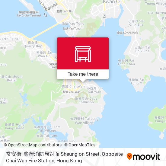 常安街, 柴灣消防局對面 Sheung on Street, Opposite Chai Wan Fire Station map