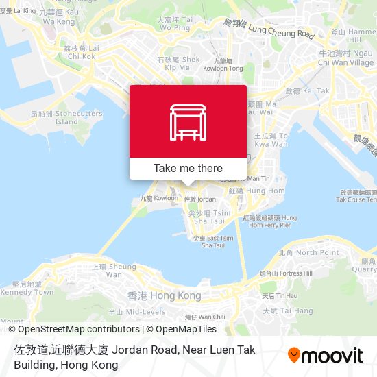 佐敦道,近聯德大廈 Jordan Road, Near Luen Tak Building map