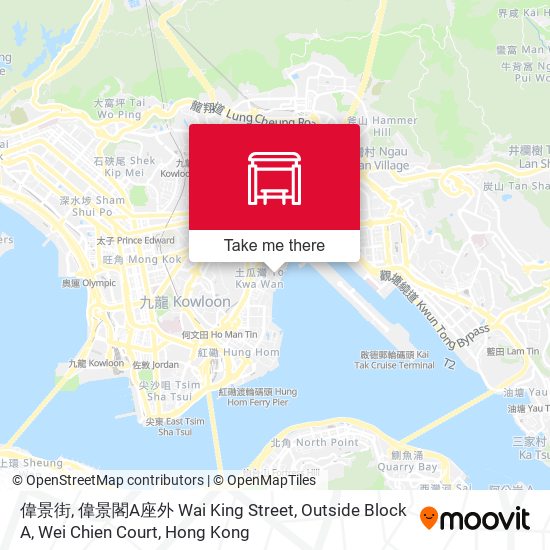 偉景街, 偉景閣A座外 Wai King Street, Outside Block A, Wei Chien Court map