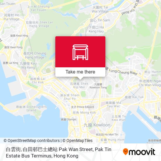 白雲街, 白田邨巴士總站 Pak Wan Street, Pak Tin Estate Bus Terminus map