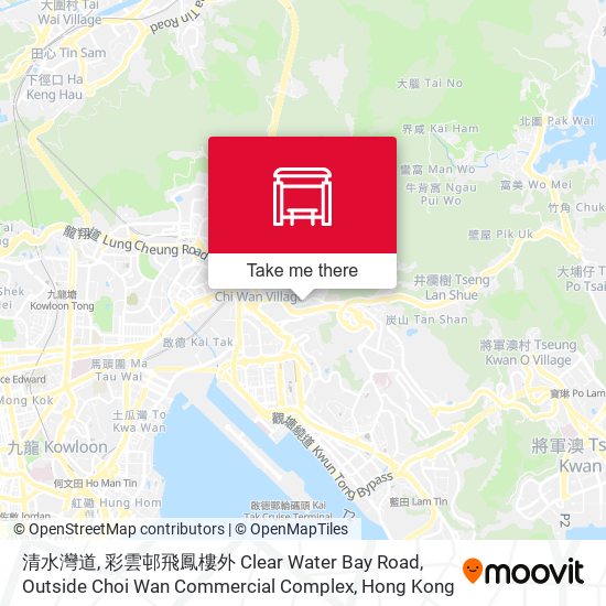 清水灣道, 彩雲邨飛鳳樓外 Clear Water Bay Road, Outside Choi Wan Commercial Complex map