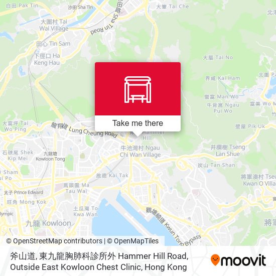 斧山道, 東九龍胸肺科診所外 Hammer Hill Road, Outside East Kowloon Chest Clinic map
