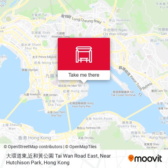 大環道東,近和黃公園 Tai Wan Road East, Near Hutchison Park map