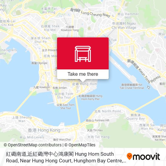 紅磡南道,近紅磡灣中心鴻康閣 Hung Hom South Road, Near Hung Hong Court, Hunghom Bay Centre map