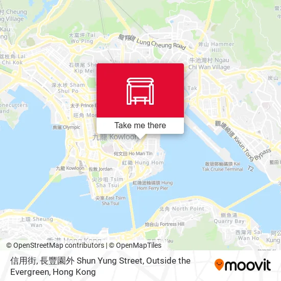 信用街, 長豐園外 Shun Yung Street, Outside the Evergreen map