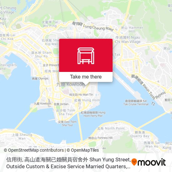 信用街, 高山道海關已婚關員宿舍外 Shun Yung Street, Outside Custom & Excise Service Married Quarters map