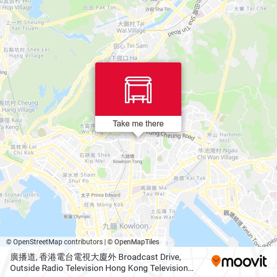 廣播道, 香港電台電視大廈外 Broadcast Drive, Outside Radio Television Hong Kong Television House map