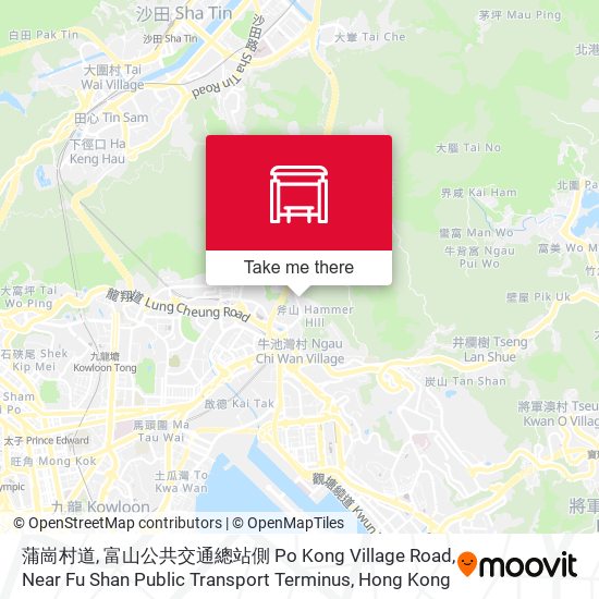 蒲崗村道, 富山公共交通總站側 Po Kong Village Road, Near Fu Shan Public Transport Terminus map