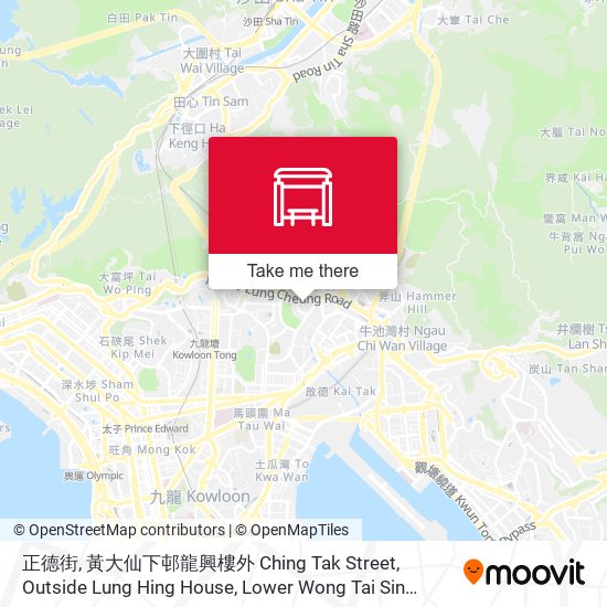 正德街, 黃大仙下邨龍興樓外 Ching Tak Street, Outside Lung Hing House, Lower Wong Tai Sin Estate map
