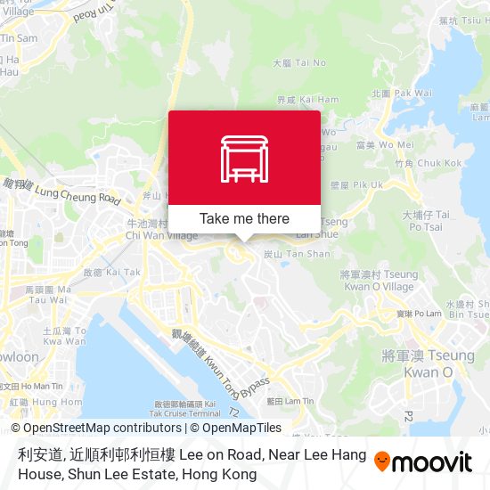 利安道, 近順利邨利恒樓 Lee on Road, Near Lee Hang House, Shun Lee Estate map