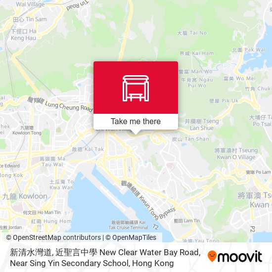 新清水灣道, 近聖言中學 New Clear Water Bay Road, Near Sing Yin Secondary School map