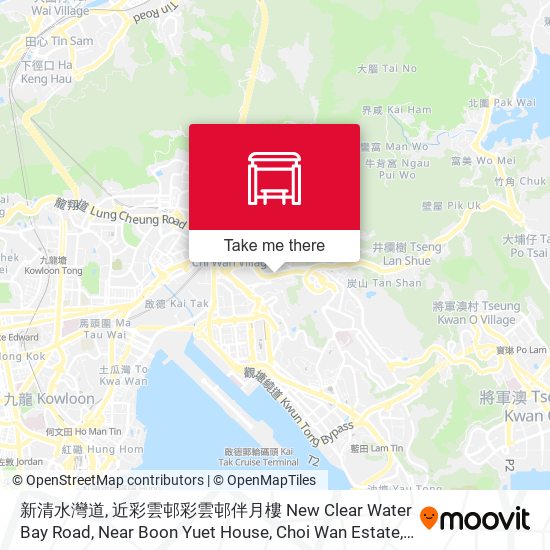 新清水灣道,近彩雲邨彩雲邨伴月樓 New Clear Water Bay Road, Near Boon Yuet House, Choi Wan Estate map