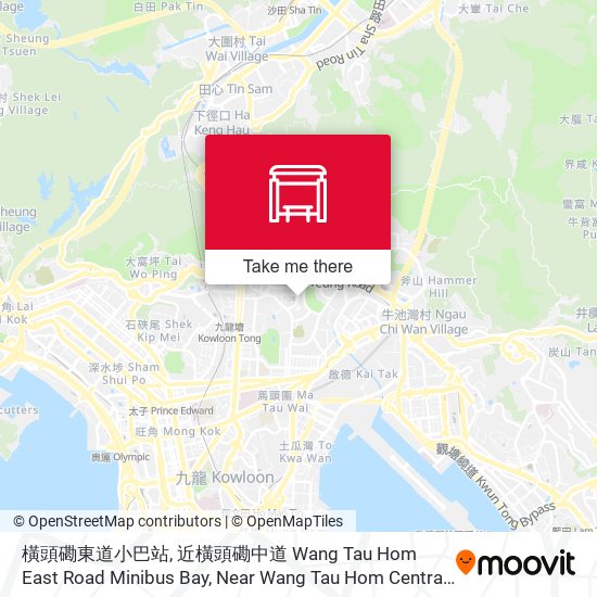 橫頭磡東道小巴站, 近橫頭磡中道 Wang Tau Hom East Road Minibus Bay, Near Wang Tau Hom Central Road map