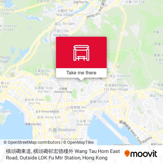 橫頭磡東道, 橫頭磡邨宏德樓外 Wang Tau Hom East Road, Outside LOK Fu Mtr Station map